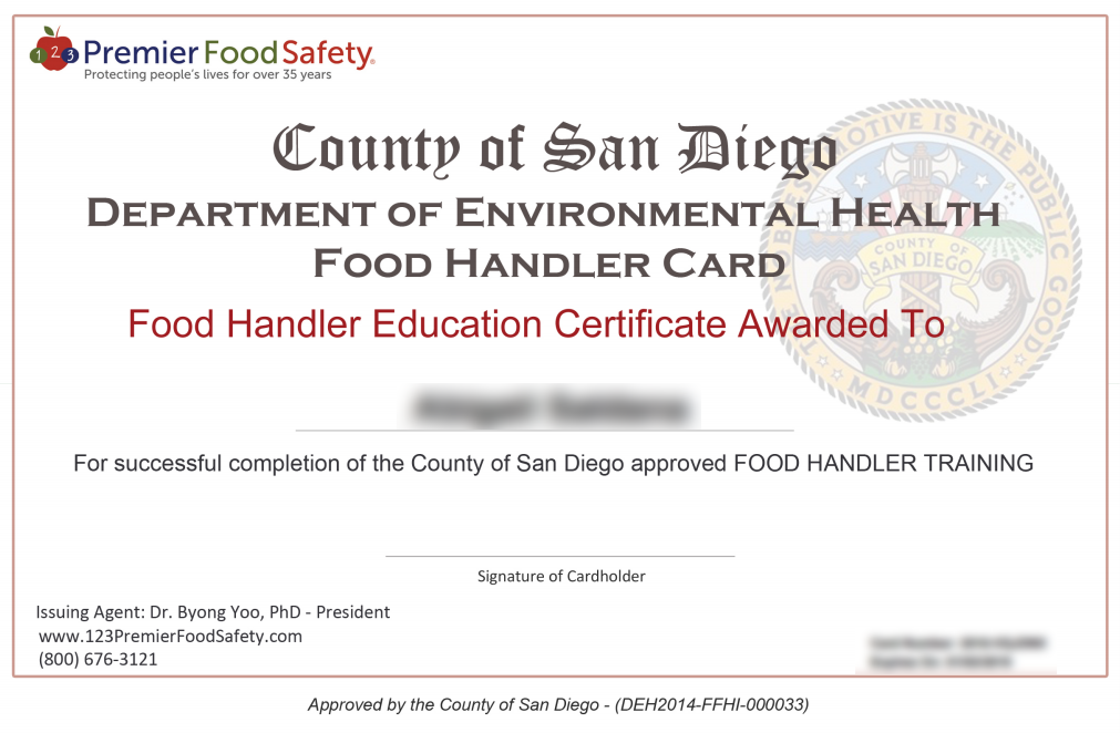 How do you get a food handler's card online?